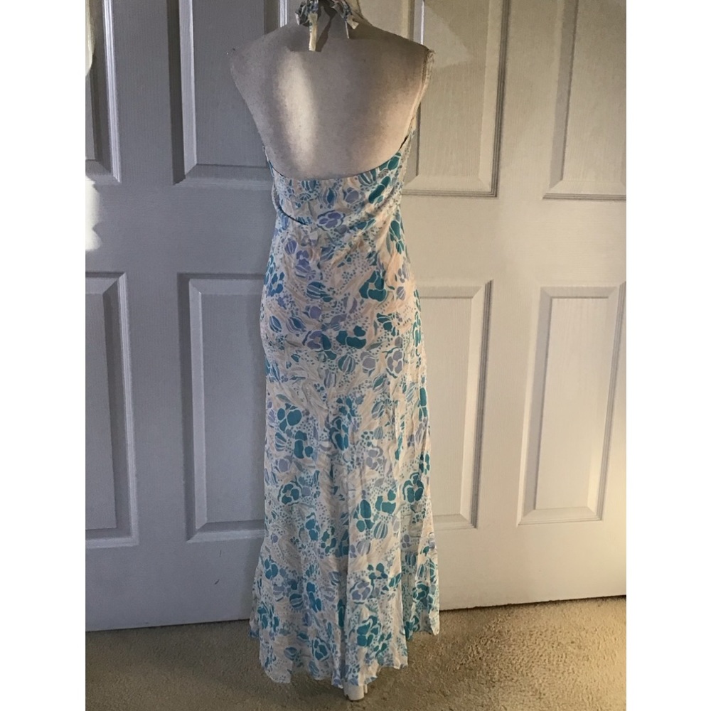 RIXO Light Blue Floral Halter Slip Dress - Picture 5 of 8